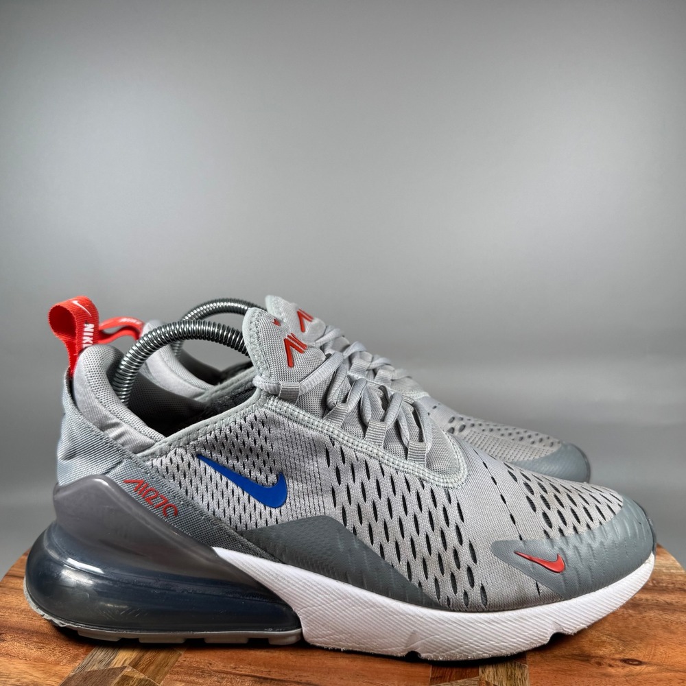 Nike Air Max 270 Mens 8.5 Grey Blue Red CD7338-001 Running Shoes